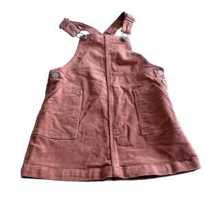 H&M Girls Light Brick Corduroy Overall Skirt - Size 3T